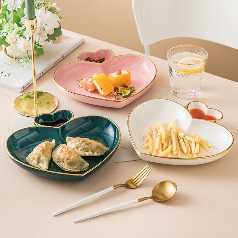 Modern Ceramic Love Plate Creative Western Food Salad Plate Dipping Dish Creative Heart Shaped Fruit Dessert Cake Dish Tableware Modern Ceramic Love Plate Creative Western Food Salad Plate Dipping Dish Creative Heart Shaped Fruit Dessert Cake Dish Tableware